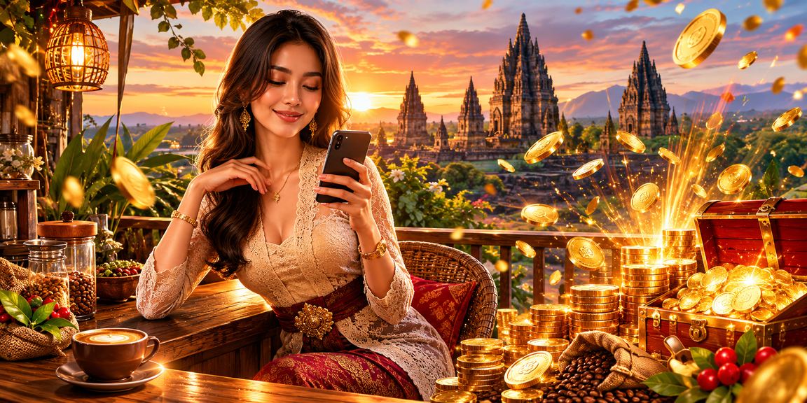 Pemain mengakses platform casino online melalui smartphone di kafe
